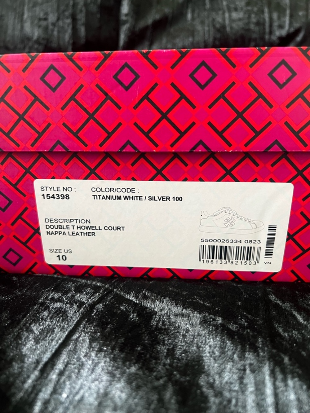 Tory Burch White Leather Sneakers with Silver Heel Tab - Picture 2 of 4